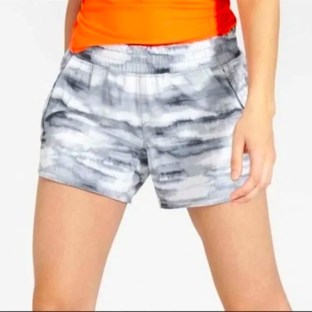 Athleta Racer Shorts Grey/White Marble